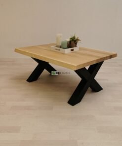 Eiken salontafel X-Poot