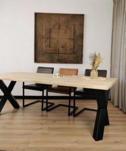 Eikenhout boomstam tafel Diamant X-Poten
