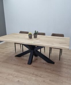 Alternative view of Eikenhout boomstam tafel Matrix-Onderstel