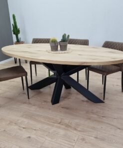 Alternative view of Eiken Ovale tafel Diamant-Matrix Poot