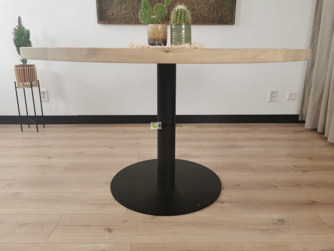 Eiken ronde tafel BarOnderstel Eco tafels