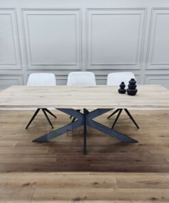 Eikenhout boomstam tafel met Smalle-Matrix Onderstel