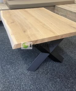 Eiken salontafel Diamant-X onderstel