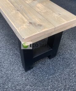 Alternative view of Industriële steigerhout Bankje H-Onderstel