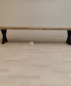 Alternative view of Industriële steigerhout Bankje X-Onderstel