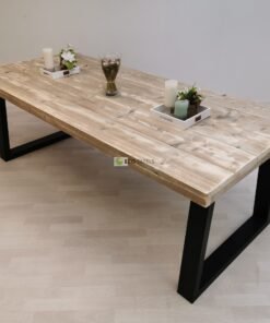 Industriële steigerhout tafel Trapezium-Onderstel