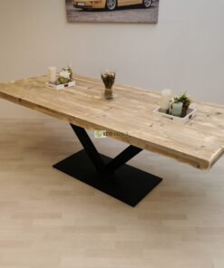 Industriële steigerhout tafel V-Onderstel