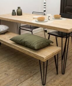 Alternative view of Industriële steigerhout tafel Hairpin-Onderstel