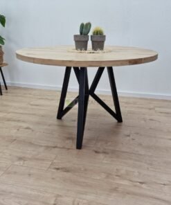 Eiken ronde tafel Vlinder-Onderstel