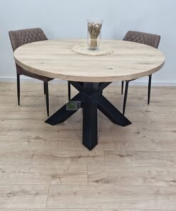Eiken ronde tafel Diamant Matrix