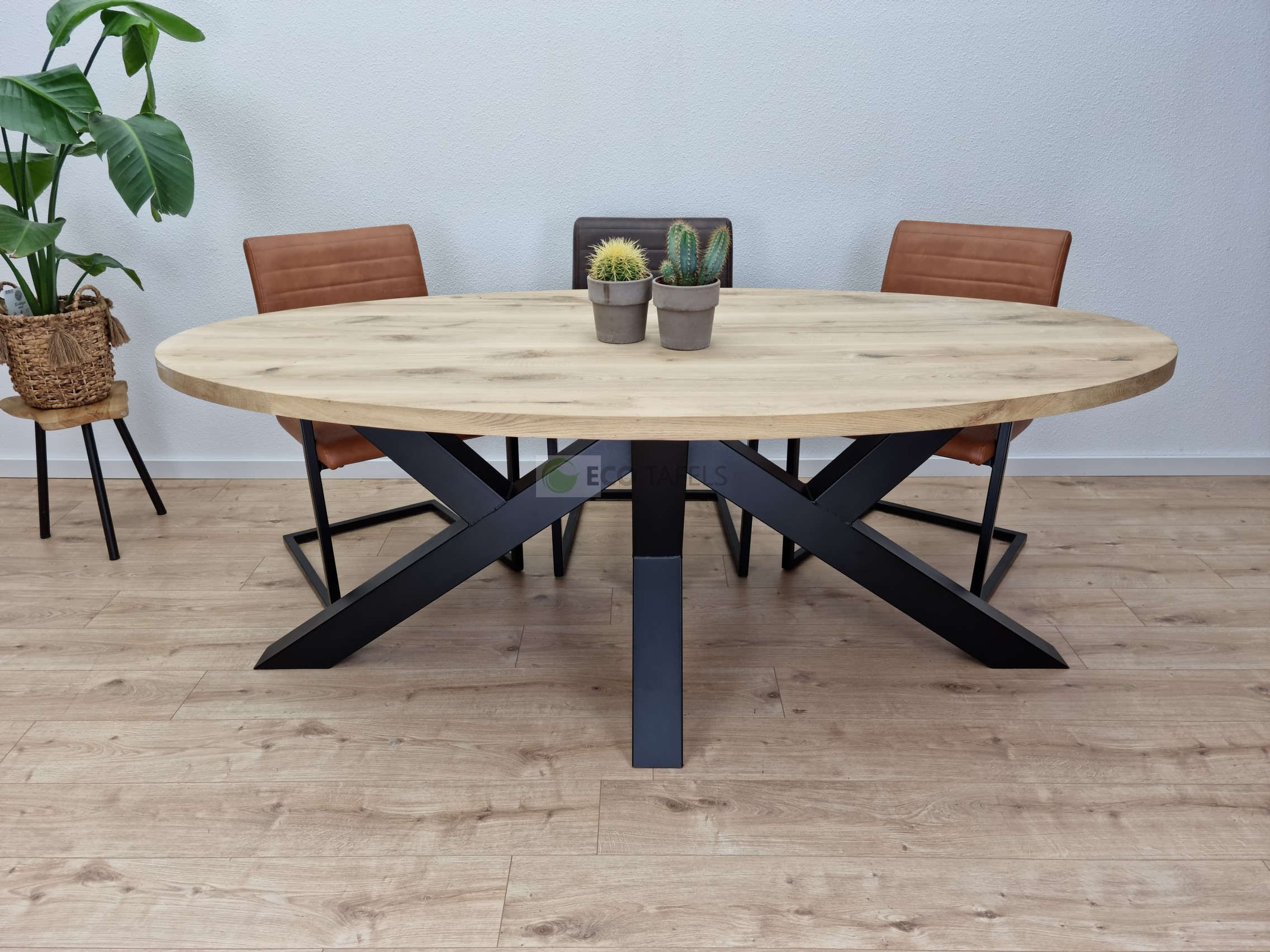 Eiken Ovale tafel Onderstel - Eco tafels
