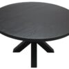 Ronde eiken tafel 130cm zwart met matrixpoot