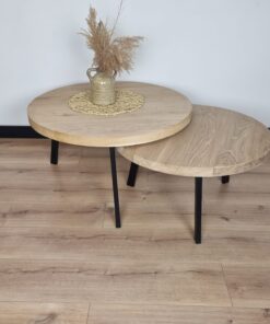 Alternative view of Eiken ronde salontafel set 3poot onderstel