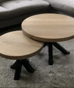 Alternative view of Eiken ronde salontafel set matrix onderstel