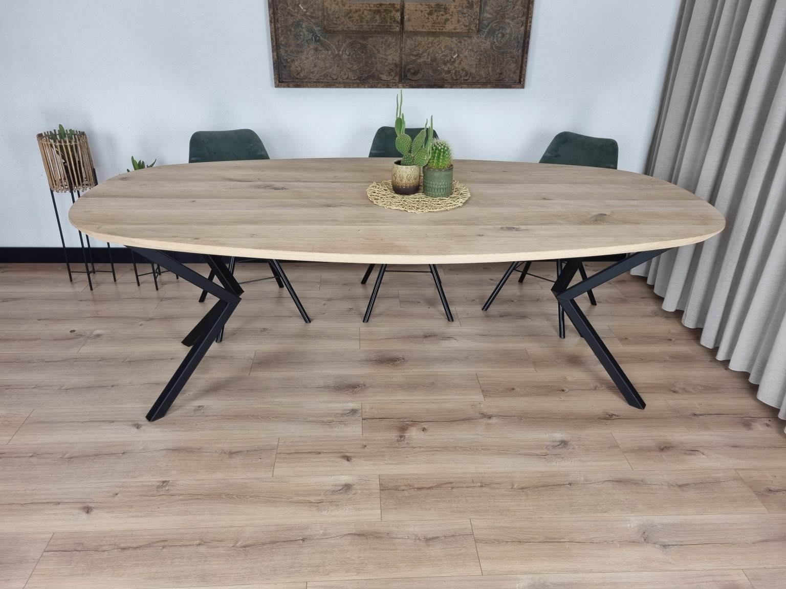 Eikenhout Deens ovale tafel Kik-Onderstel - Eco tafels