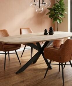 Eikenhout Deens ovale tafel Smalle-Matrix Poot