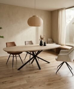 Eikenhout Deens ovale tafel Twist-Poot 4