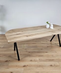 Alternative view of Eiken recht/rond tafel met Scissor poteni