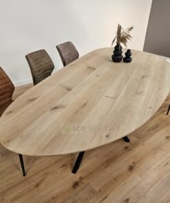 Alternative view of Eikenhout Organische tafel met Twist Poot k4