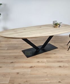 Eikenhout Organische tafel met V-Poot