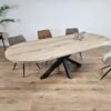 Eiken plat ovale tafel met Matrix-Poot