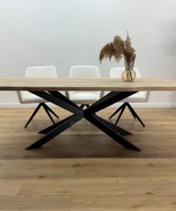 Alternative view of Eikenhout boomstam tafel met Spider onderstel
