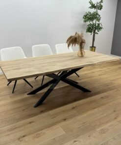 Eikenhout boomstam tafel met Spider onderstel