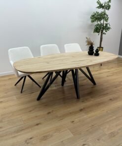 Eikenhout Deens ovale tafel Flower onderstel