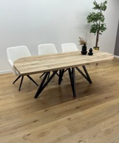 Eiken recht/rond tafel Flower-Onderstel