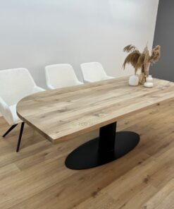 Alternative view of Eiken recht/rond tafel O-Poot ovaal