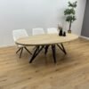 Eiken Ovale tafel met Flower onderstel