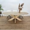 Eikenhout Deens ovale tafel met Eiken onderstel