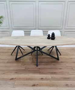 Eikenhout Deens ovale tafel Vlinder-onderstel