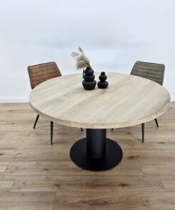Eiken ronde tafel Bar-Onderstel