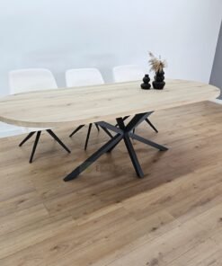 Eiken plat ovale tafel met Matrixpoot K5