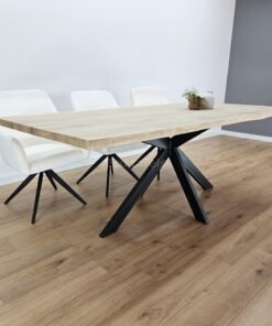 Alternative view of Eikenhout boomstam tafel met matrixpoot Sandi