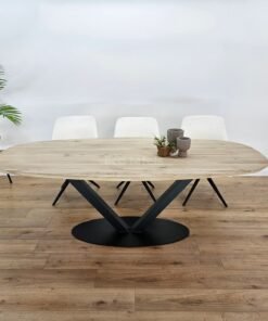 Eikenhout Deens ovale tafel V-Poot ovaal