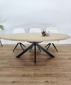 Eiken Ovale tafel met matrixpoot Sandi