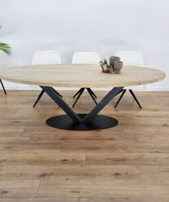 Eiken Ovale tafel met V-Poot ovaal