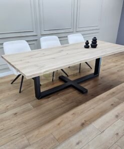 Alternative view of Eikenhout boomstam tafel met Plus Frame