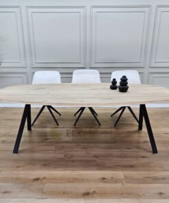 Eiken Deens ovale tafel met Hoge kik poten