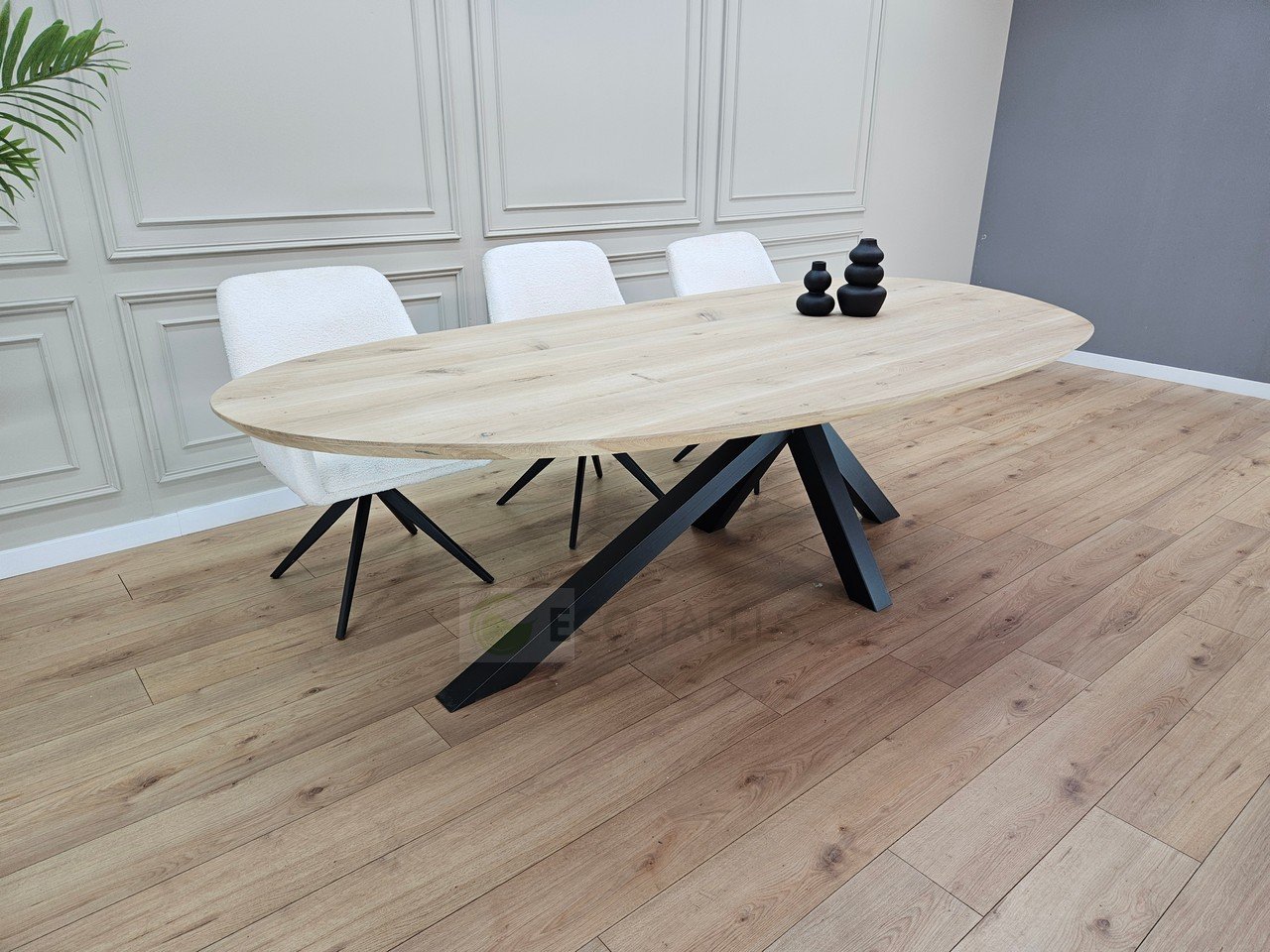 Eikenhout Organische tafel met Matrix-K onderstel - Afbeelding 2