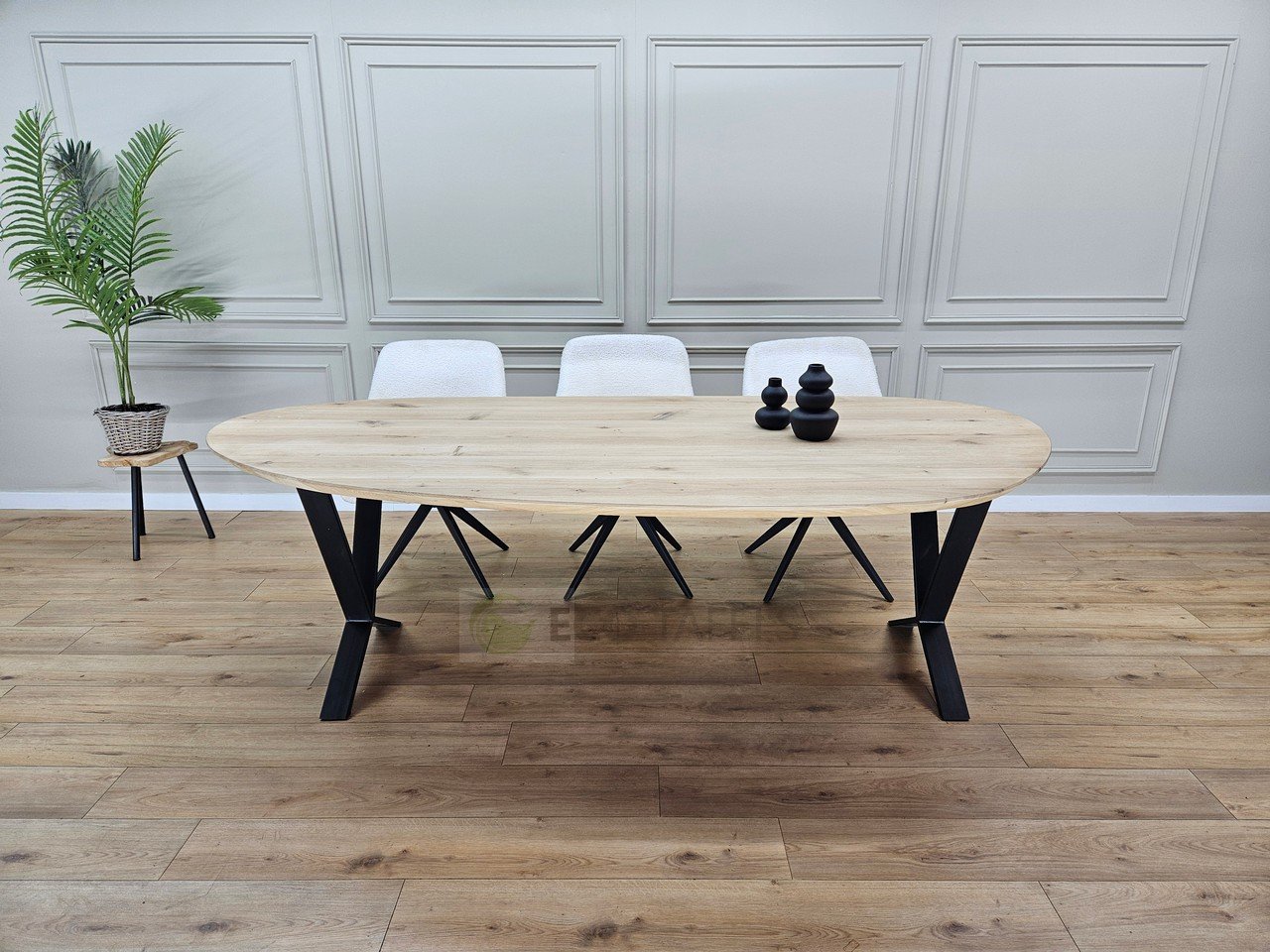 Eikenhout Organische tafel met Lage X poten