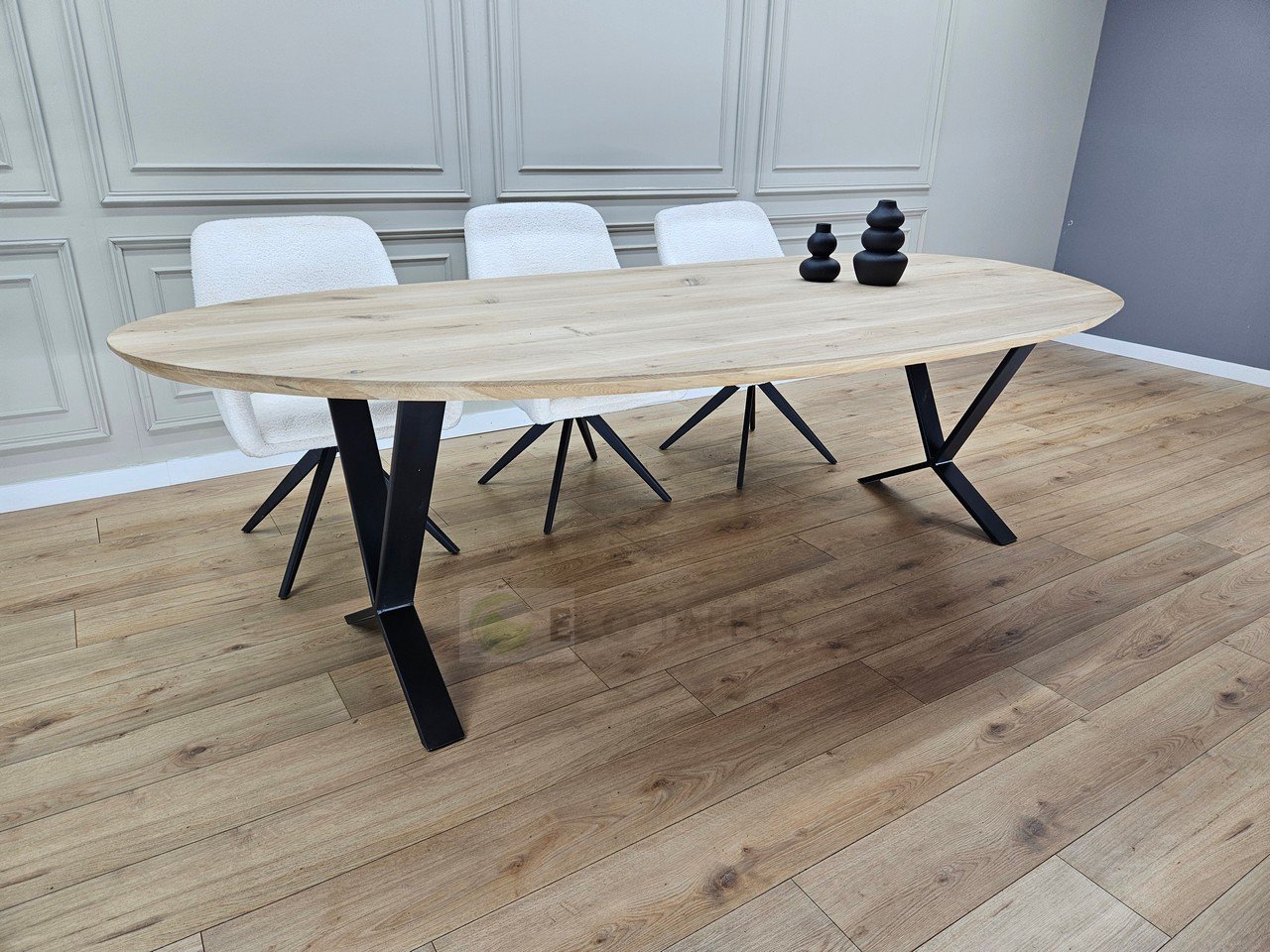 Eikenhout Organische tafel met Lage X poten - Afbeelding 2