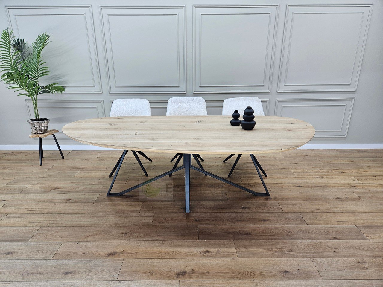 Eikenhout Organische tafel met Libelle onderstel