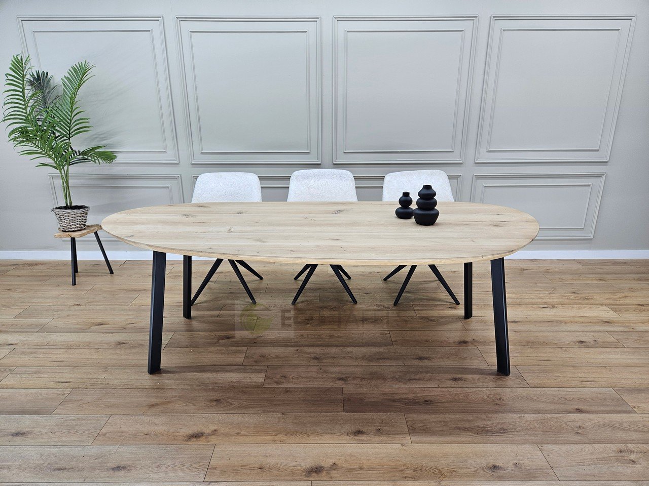 Eikenhout Organische tafel met Schuine poten