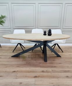 Eikenhout Ovale tafel met Matrix-K onderstel