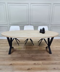 Eikenhout Ovale tafel met Lage X poten