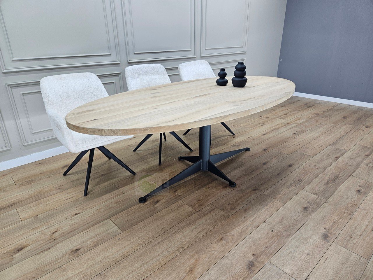 Eikenhout ovale tafel met Octo onderstel - Afbeelding 2