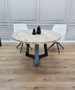Eiken ronde tafel Tripod Onderstel
